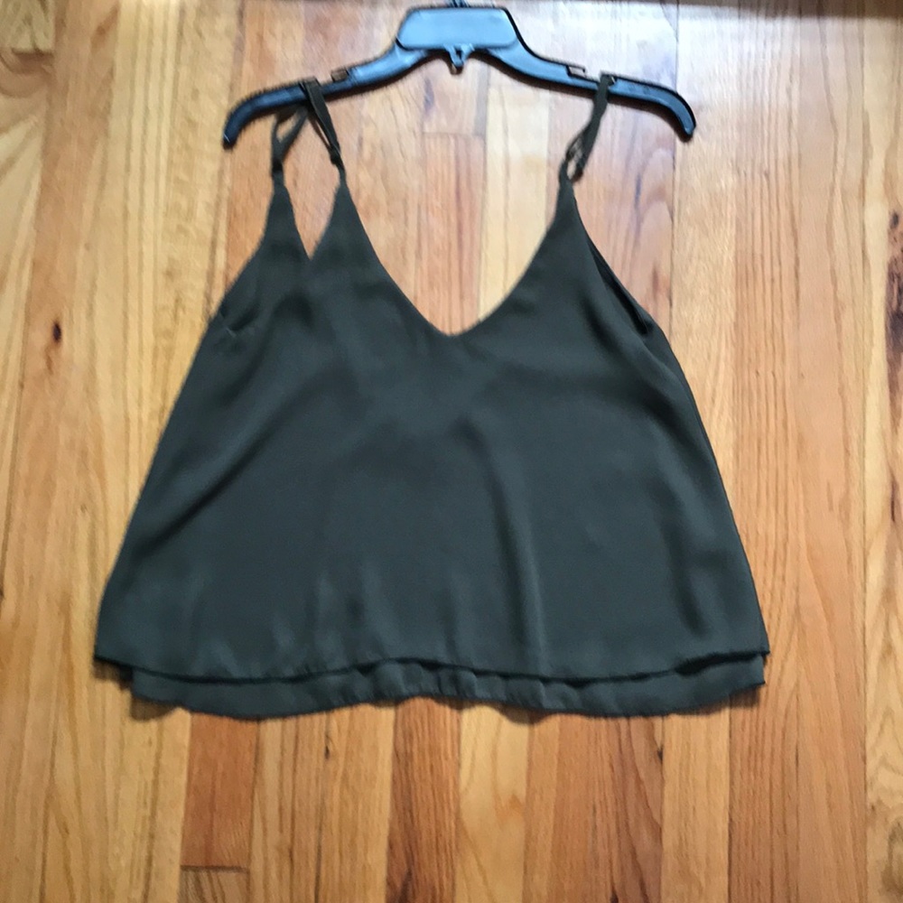 Olive green tank blouse